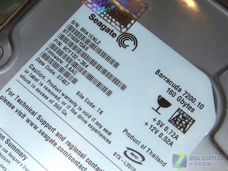 ϣ�ݣ�Seagate��160GB 7200ת 8MB SATA1��ST3160815A)ͼƬ���� ��13�� -ZOL�йش����ߵ�13��
