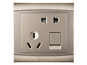 带开关插座 墙壁开关86型面板G19E333香槟金