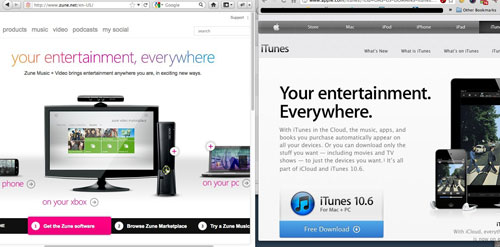 苹果iTunes广告语被指涉嫌抄袭微软Zune 