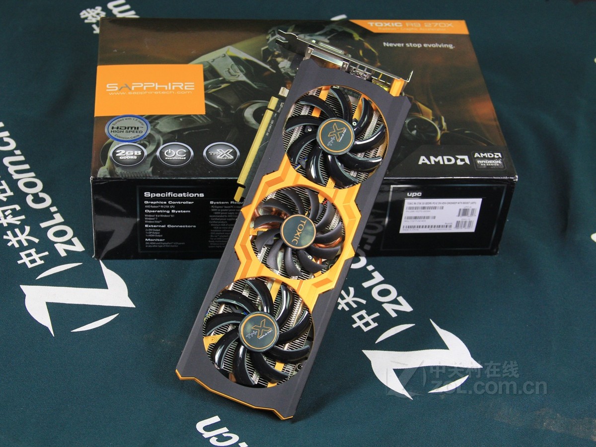 【高清图】 蓝宝石(sapphire)toxic r9 270x 2g gddr5 with boost实拍
