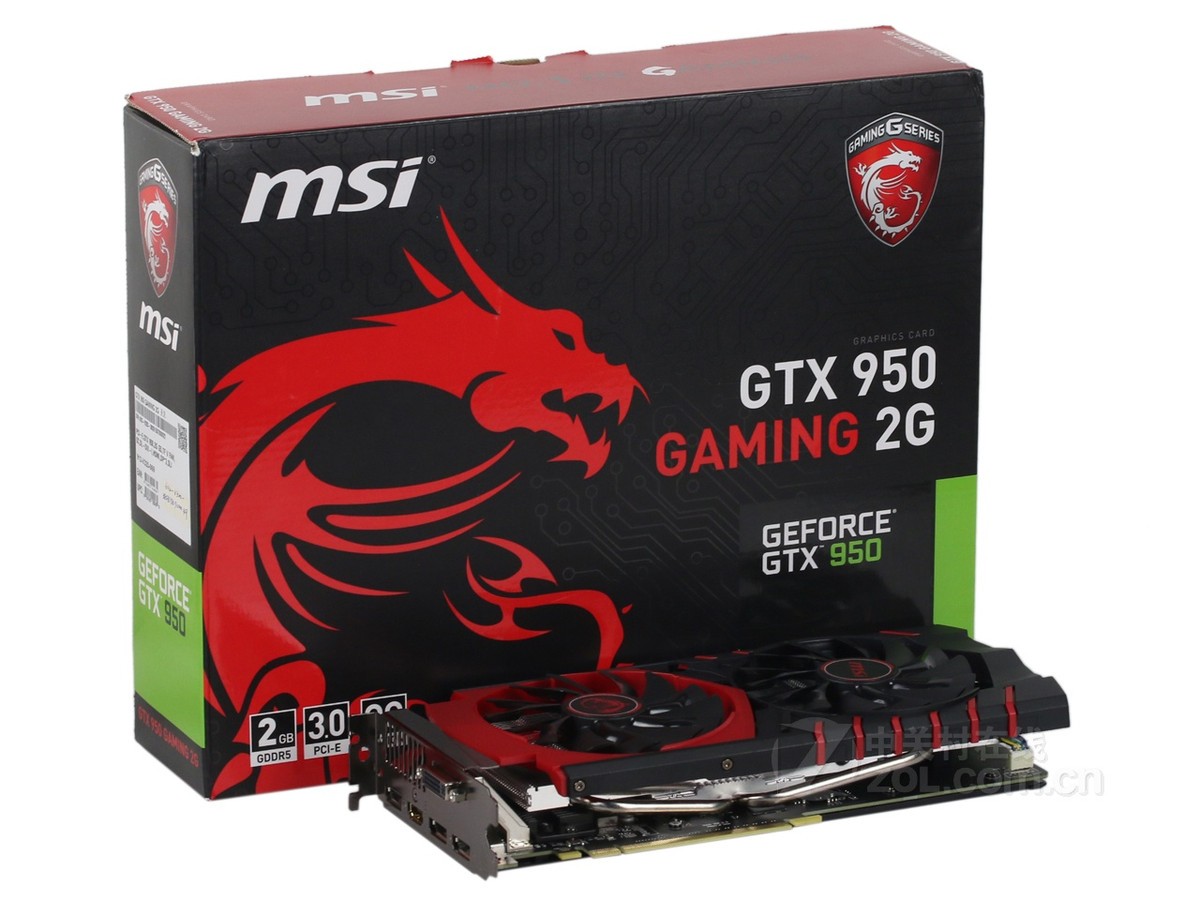 【高清图】 msi微星(msi)微星geforce gtx 950 gaming 2g整体外观图