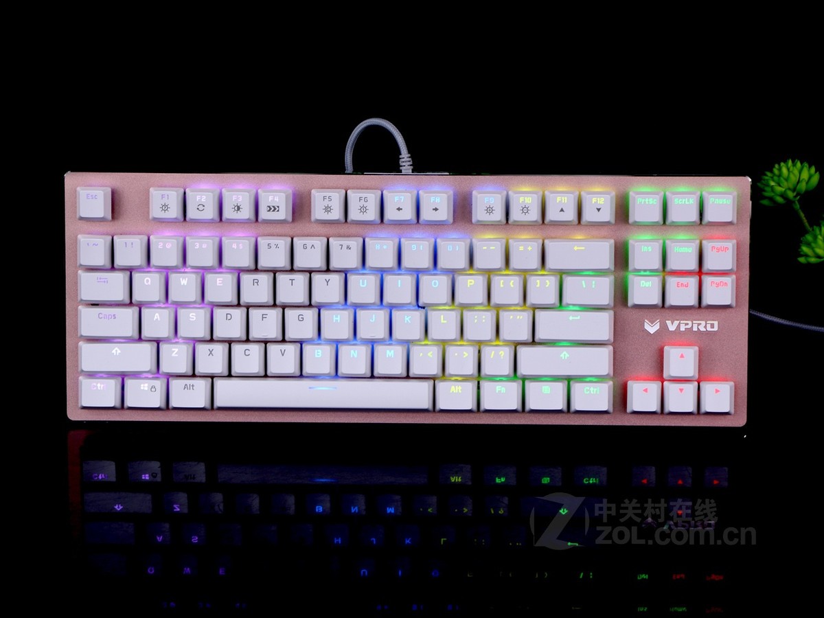 【高清图】 雷柏(rapoo)v500 rgb玫瑰金版机械键盘效果图 图50