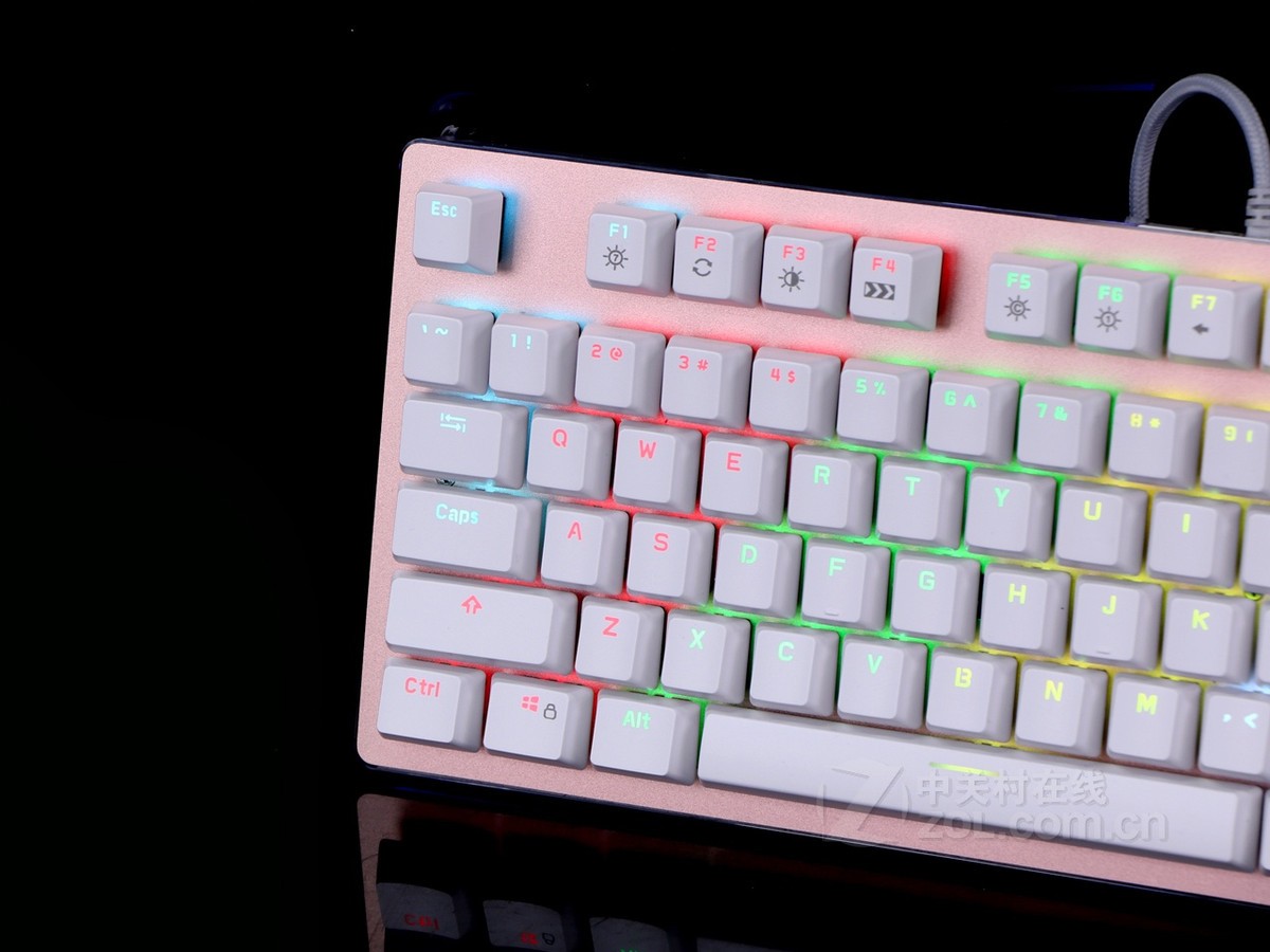 【高清图】 雷柏(rapoo)v500 rgb玫瑰金版机械键盘效果图 图58