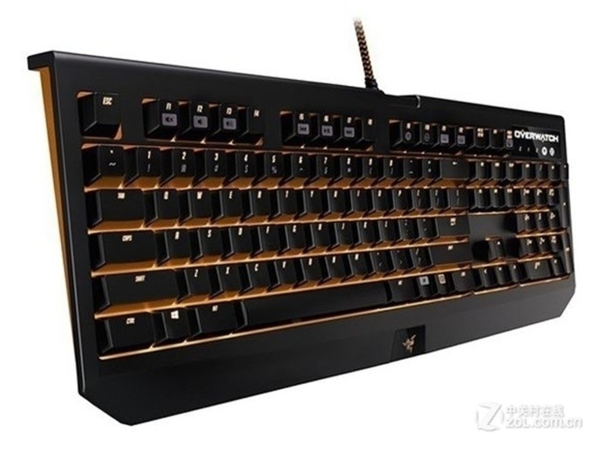 【高清图】 雷蛇(razer)razer 《守望先锋》定制版游戏键盘整体外观图