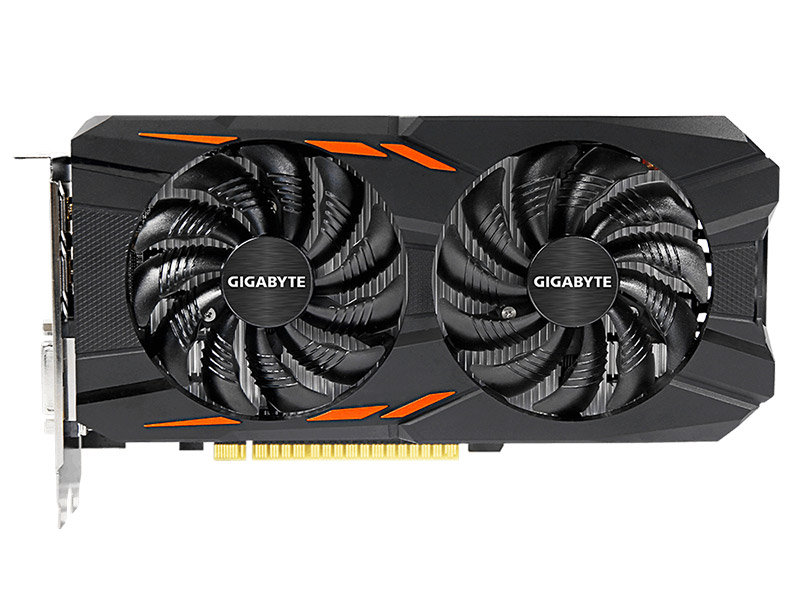 【高清图】 技嘉(gigabyte)gtx 1050 windforce oc 2g整体外观图 图1