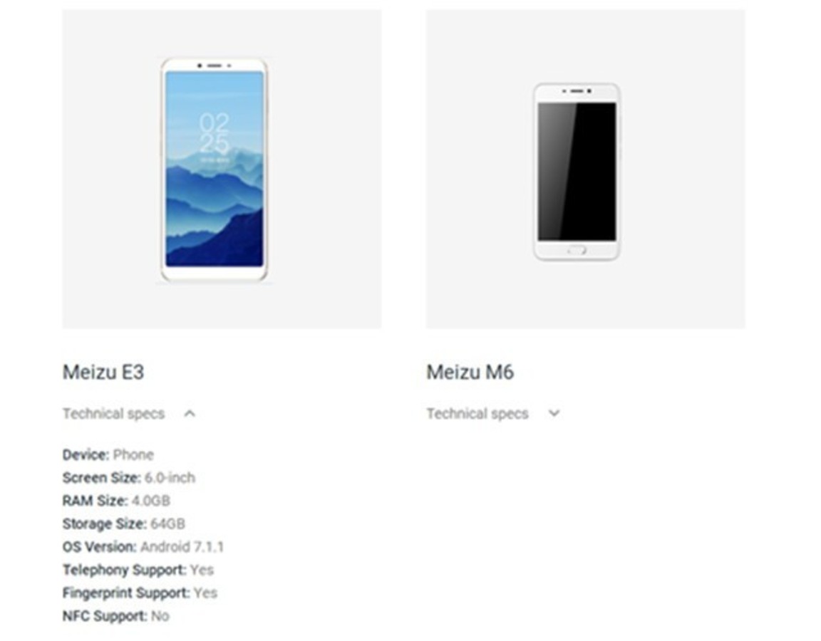 【高清图】安卓官网惊现魅蓝E3身影 参数逐步