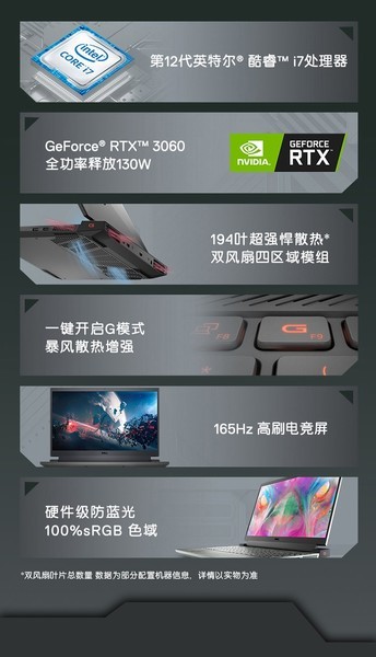 G15 5520(i7 12700H/16GB/512GB/RTX3060/165Hz)