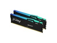 金士顿FURY Beast超级野兽 RGB DDR5 6000 32GB（2×16GB）黑海力士A-die，CL30低时序，18种灯效