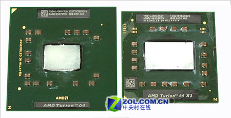 Turion64 X2体积比旧有的Turion64小了不少