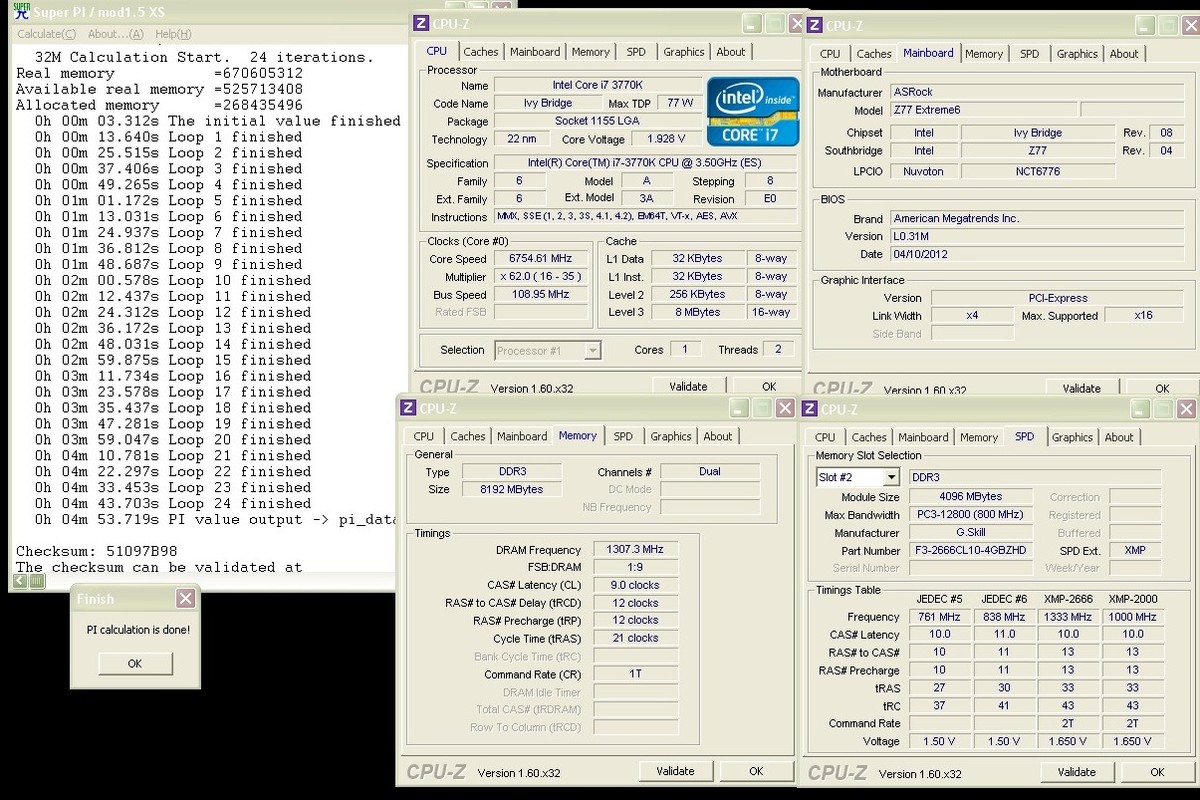 【高清图】 华擎z77极限玩家6将intelcorei73770kcpu超频至6.9ghz图5